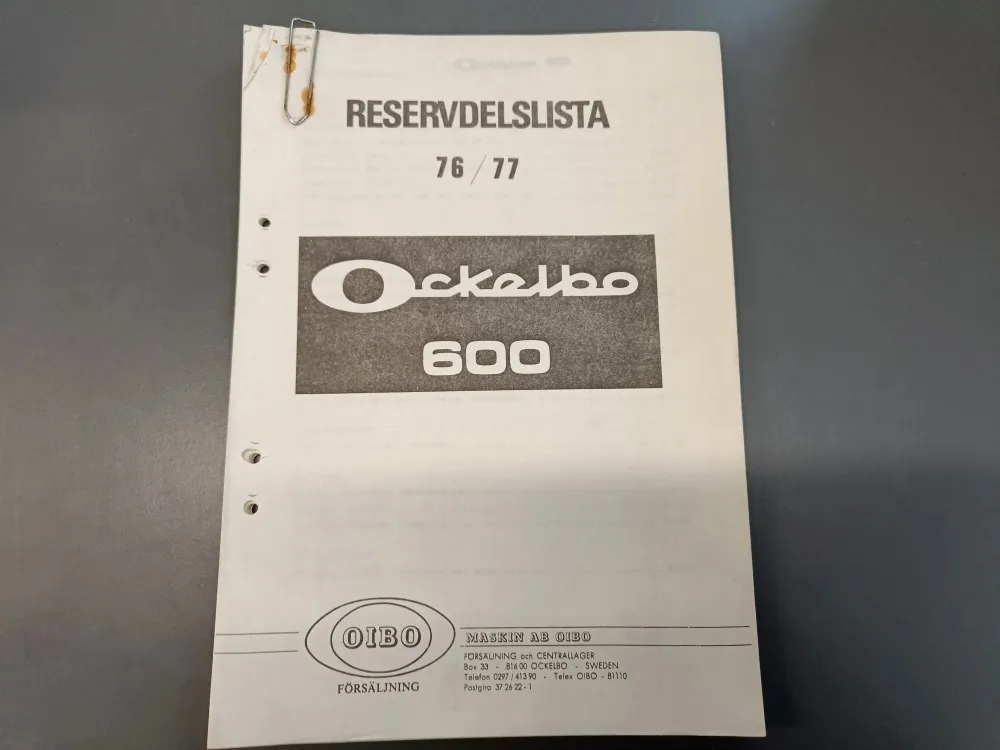 Ockelbo 1976 ja 1977, 600 / Moottorikelkan varaosaluettelo