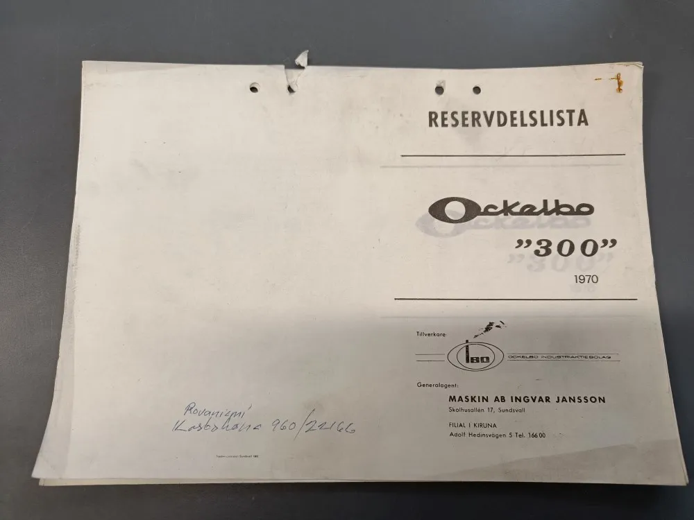 Ockelbo 1970, 300 / Moottorikelkan varaosaluettelo