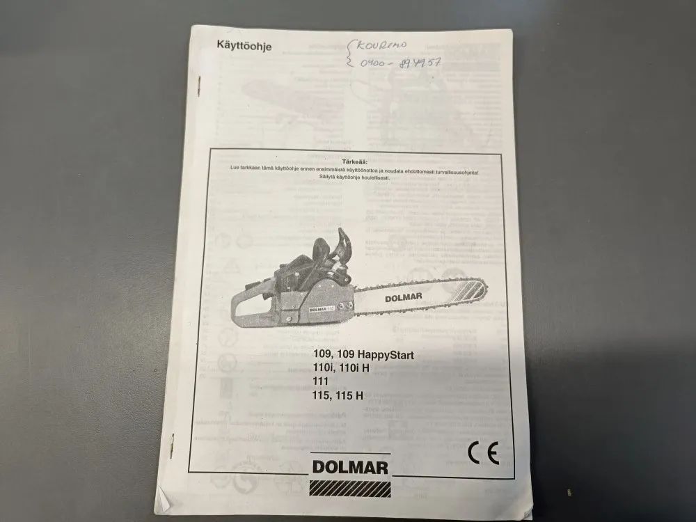 Dolmar 109, 110i, 111 ja 115 / Käyttöohje moottorisaha