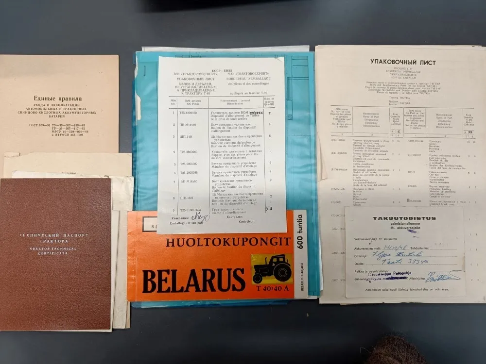 Belarus T40 traktorin varaosaluettelo /