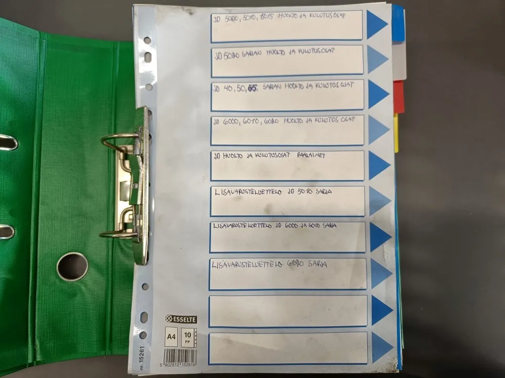 John Deere huolto, kulutusosat ja lisävaruste / Kansio