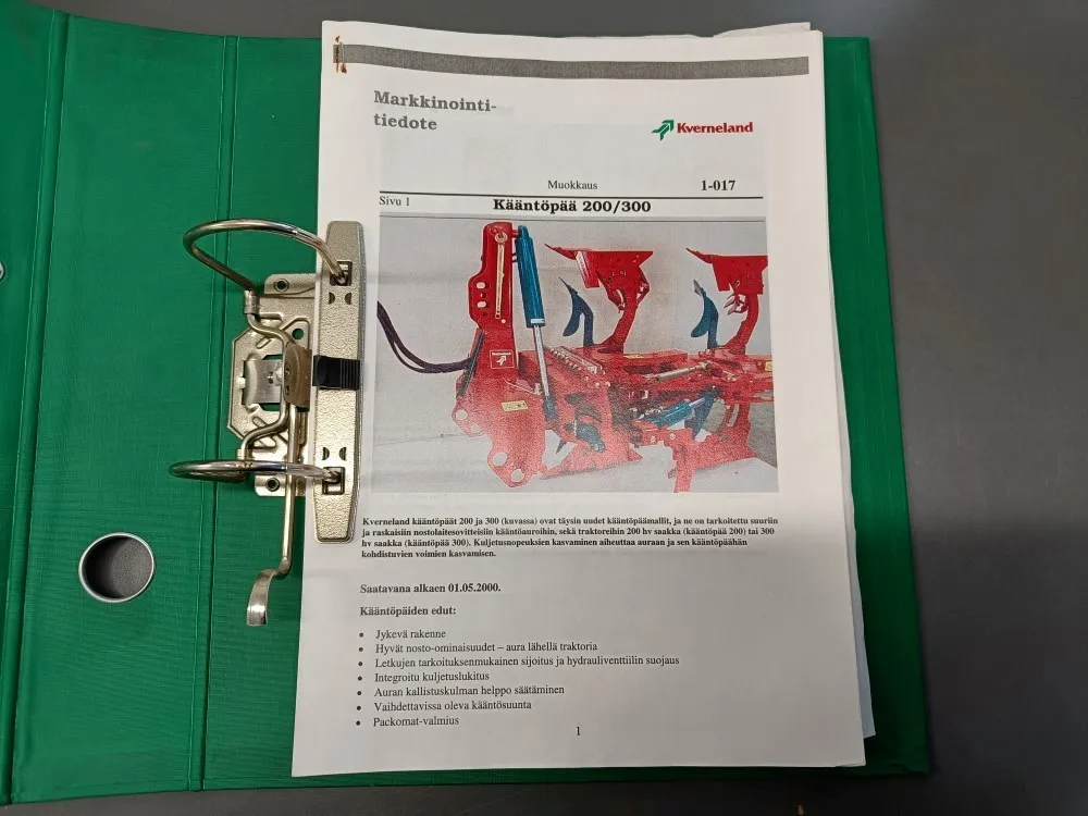 Kverneland kääntöaurat / Huolto ja tiedotteita