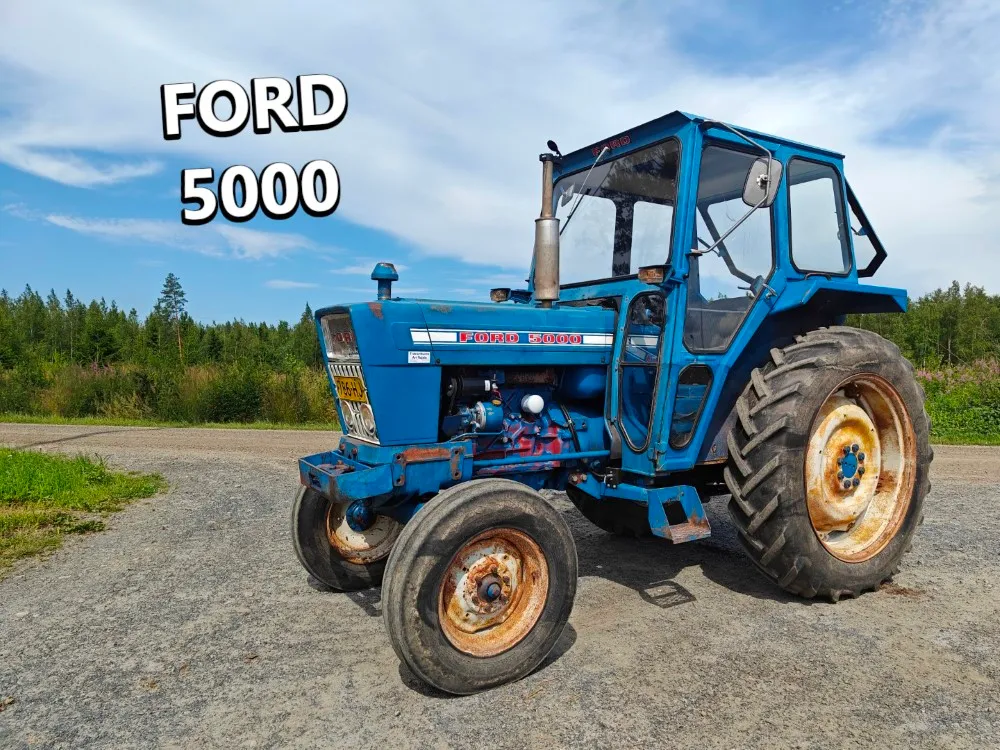 Ford 5000 traktori alkuperäiskuntoinen / Hara hytillä ja paljon hydrauliikkaa!