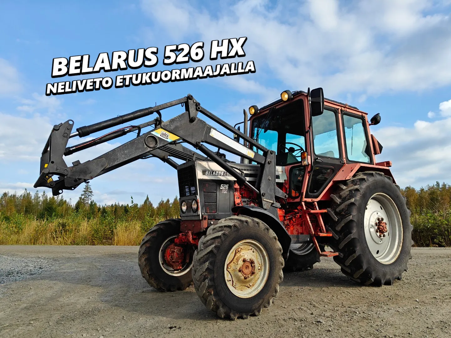 Belarus Agross 526HX / Quicke 4300US etukuormaajalla, katso video!