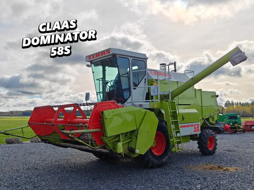 Claas Dominator 58S, 6-sylinterinen / hydraulinen torvi, ruumenlevitin, katso video