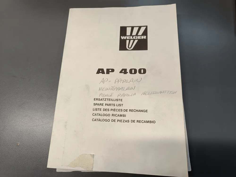 Welger AP 400 / Varaosakirja