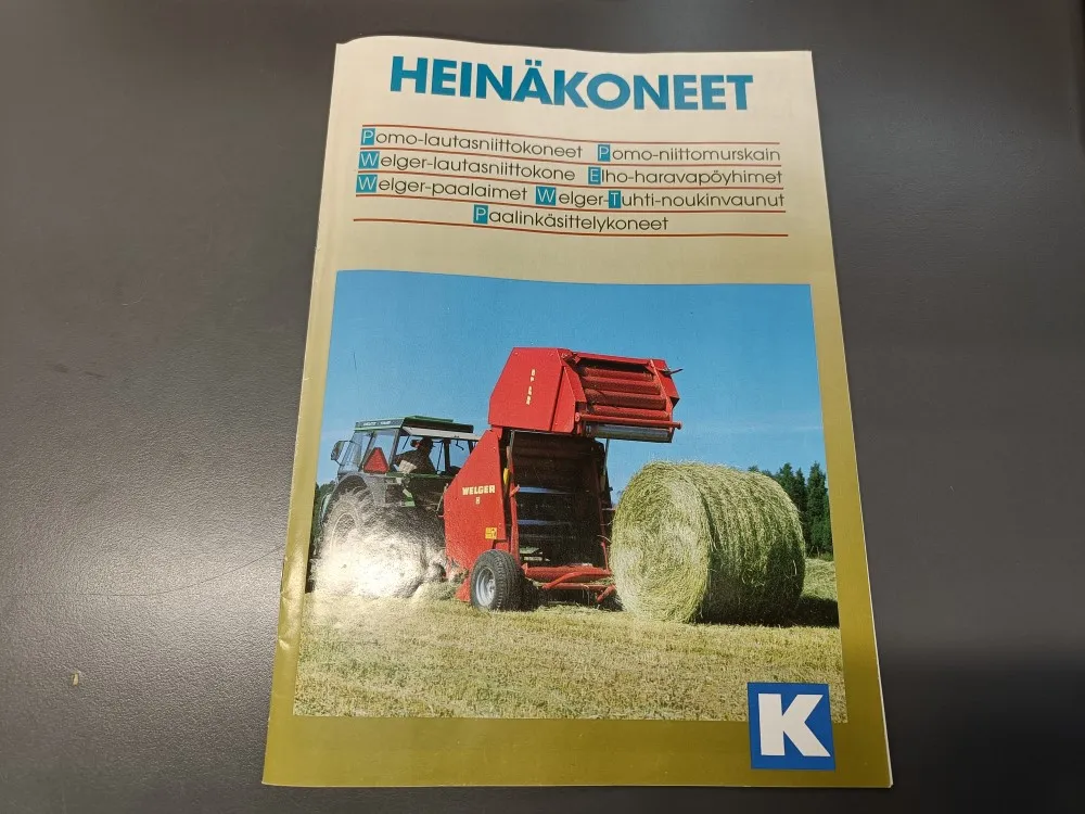 Heinäkoneet Pomo, Welger ja Elho / Esite