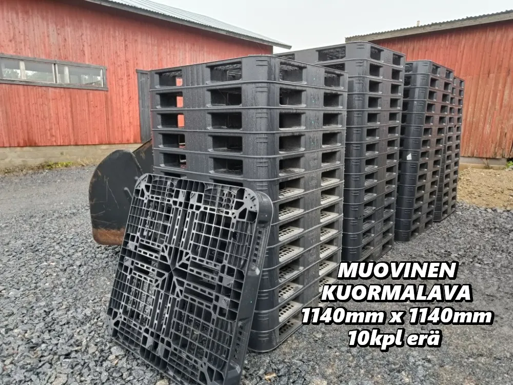 Kuormalava muovinen - 10kpl erä / 1140 mm x 1140 mm - ritiläkannella