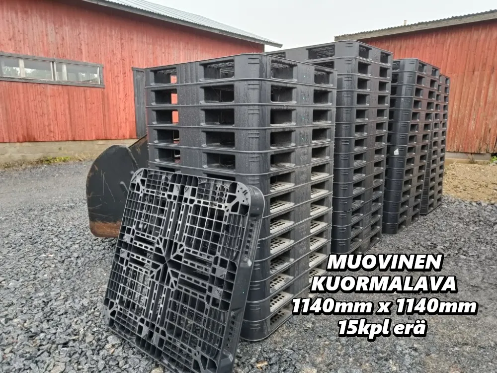 Kuormalava muovinen - 15kpl erä / 1140 mm x 1140 mm - ritiläkannella