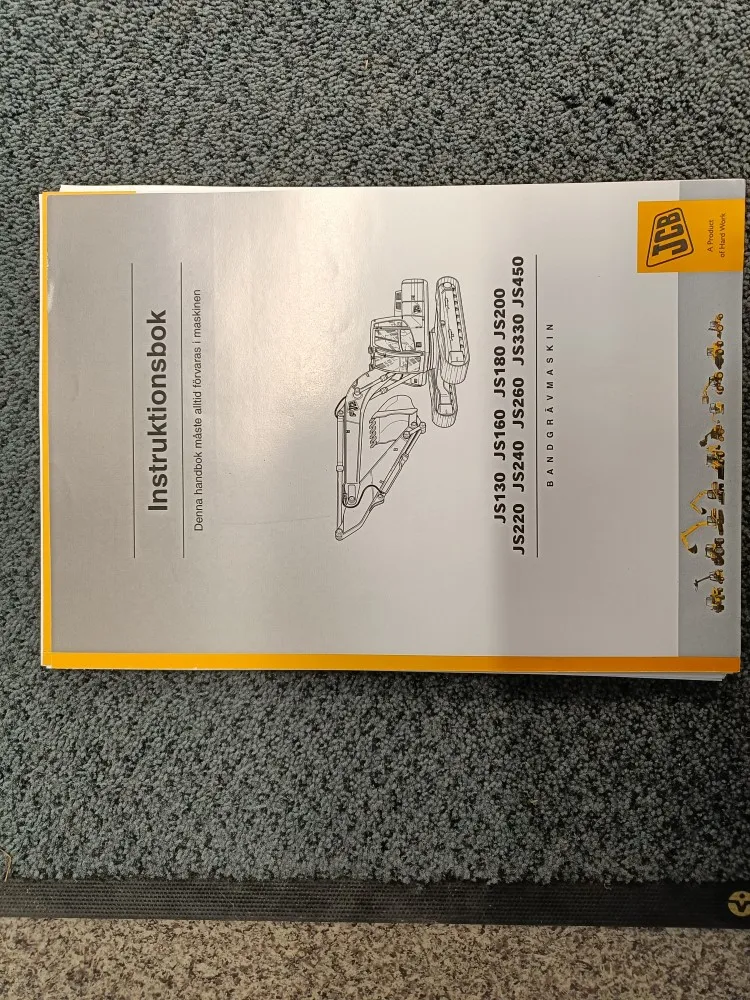 JCB JS130, JS160, JS180, JS200, JS 220 / JS240, JS260, JS330, JS450 ohjekirja