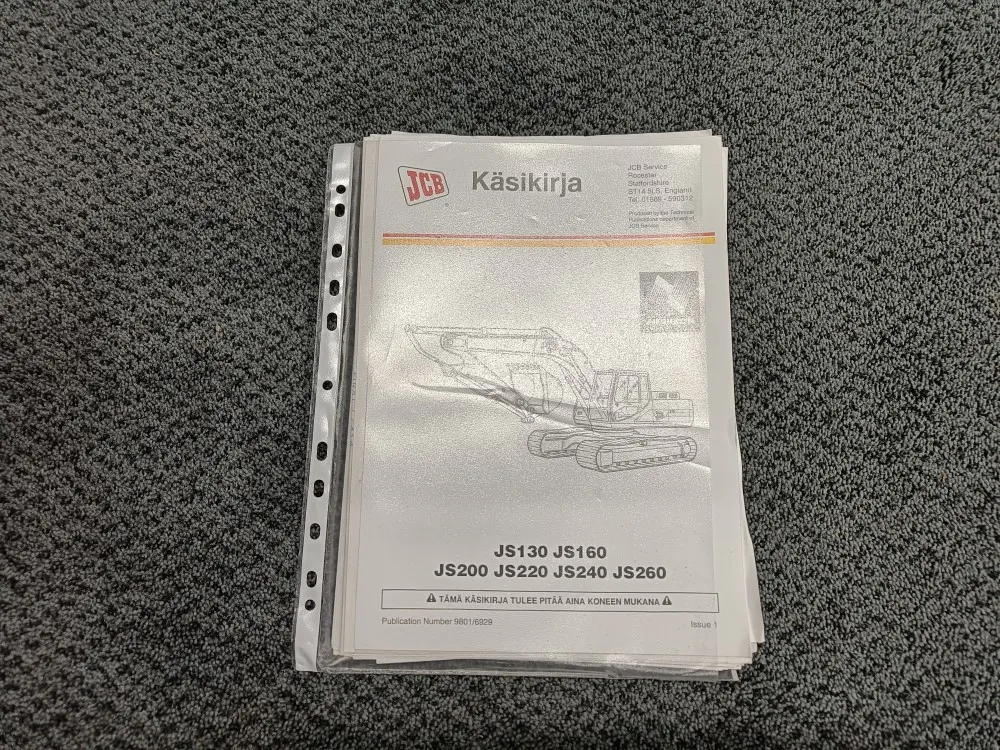 JCB JS130, JS160, JS200, JS220, JS240, JS260 / Ohjekirja/käsikirja