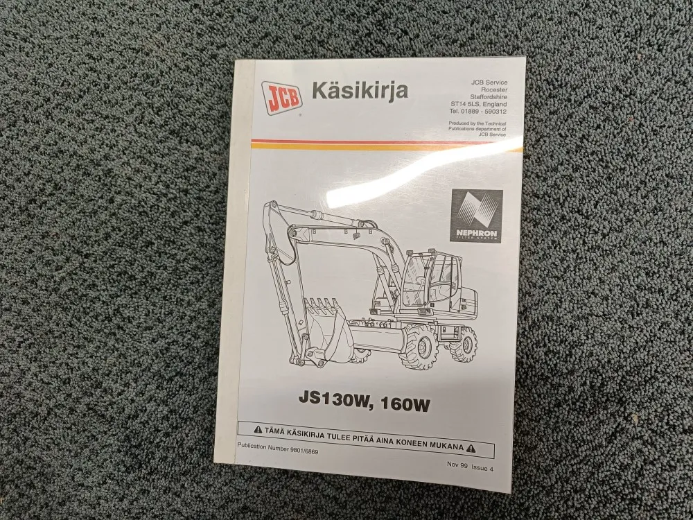 JCB JS130W, 160W / Käsikirja/ohjekirja