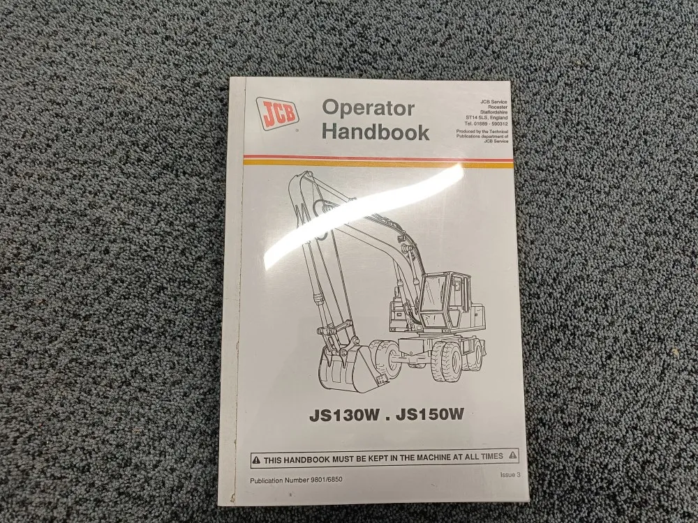 JCB JS130W, JS150W / Käsikirja/ohjekirja