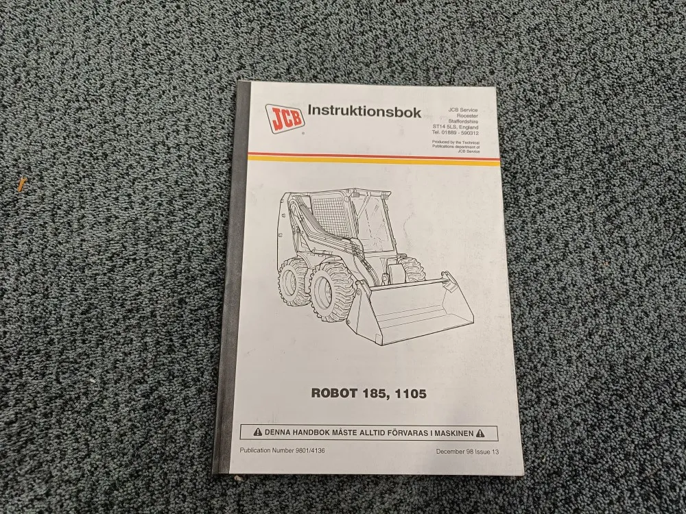 JCB ROBOT 185, 1105 / Ohjekirja