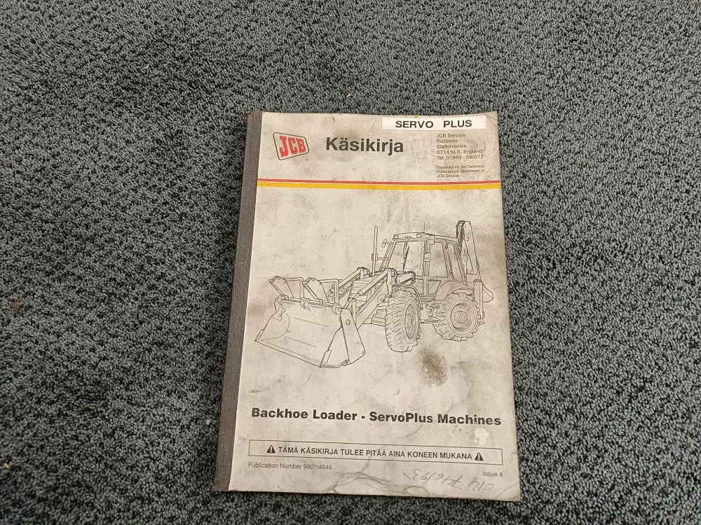 JCB Backhoe Loader-ServoPlus Machines / Käsikirja / ohjekirja