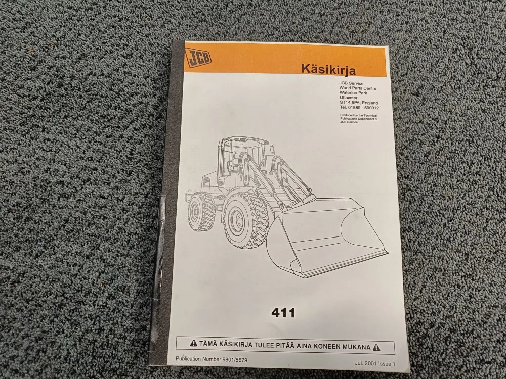 JCB 411 / Käsikirja/ohjekirja