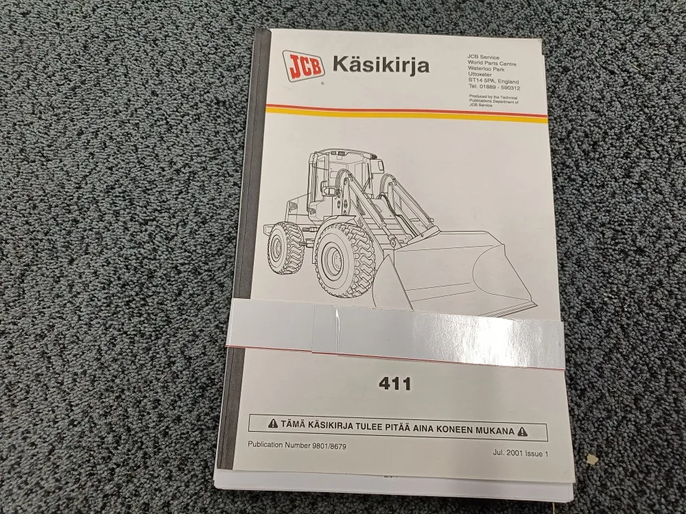 JCB 411 / Käsikirja/ohjekirja