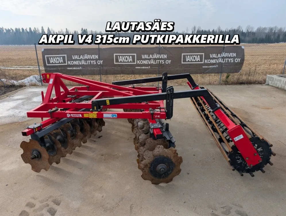 Akpil V4 315cm lautasäes / Putkipakkerilla - 56cm kiekot