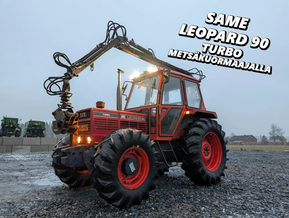 Same Leopard 90 Turbo traktori / Joutsa metsäkuormaajalla - Katso video!