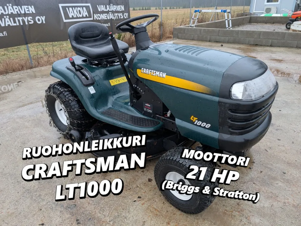 Craftsman LT1000 ruohonleikkuri / 21hv - päältäajatteva - Katso video!