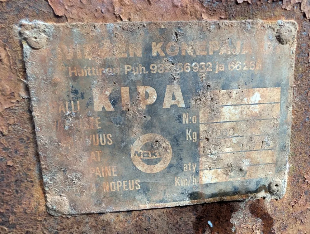 Kipa telikippikärry 11 tn - peltipohja / Hydrauliset jarrut, alvillinen, katso video!