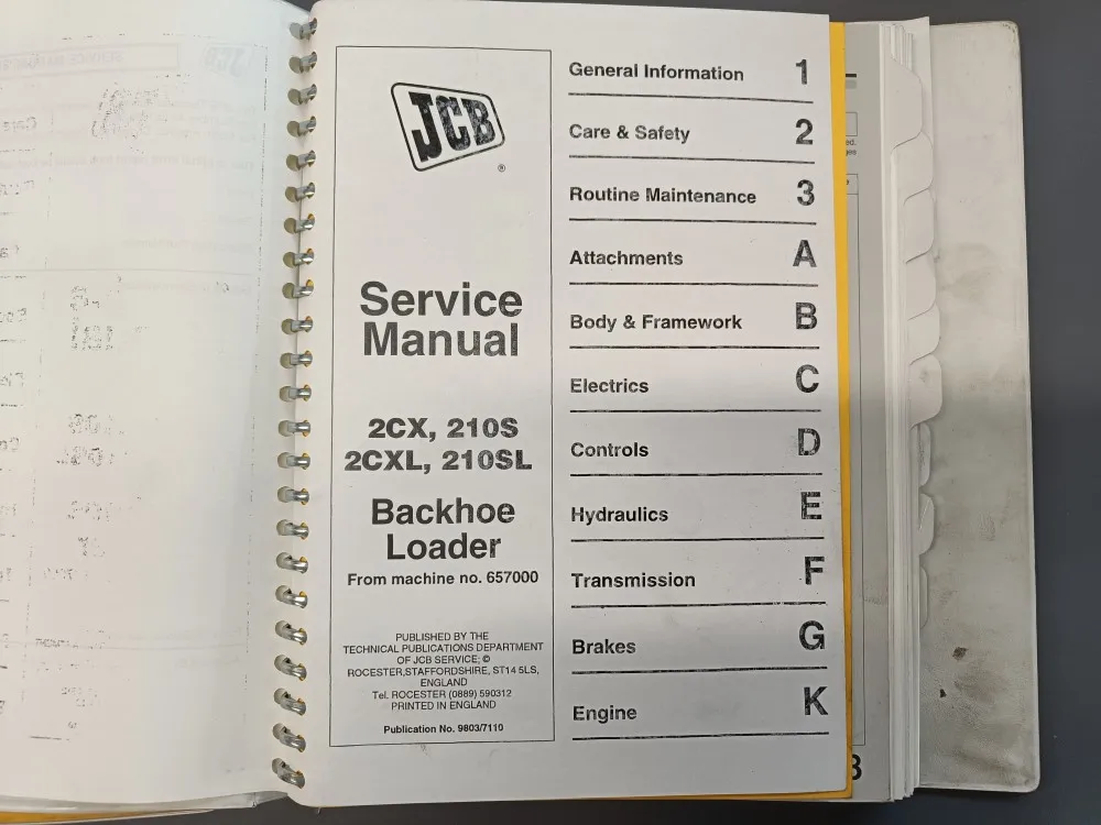 JCB 2CX, 210L, 2CXL, 210SL / Kaivurikuormaaja korjaamokäsikirja
