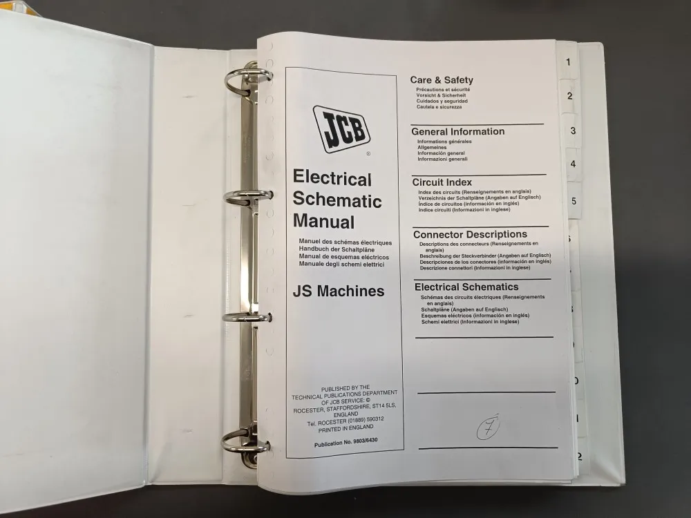 JCB JS / Sähkökaaviokäsikirja / electrical schematic