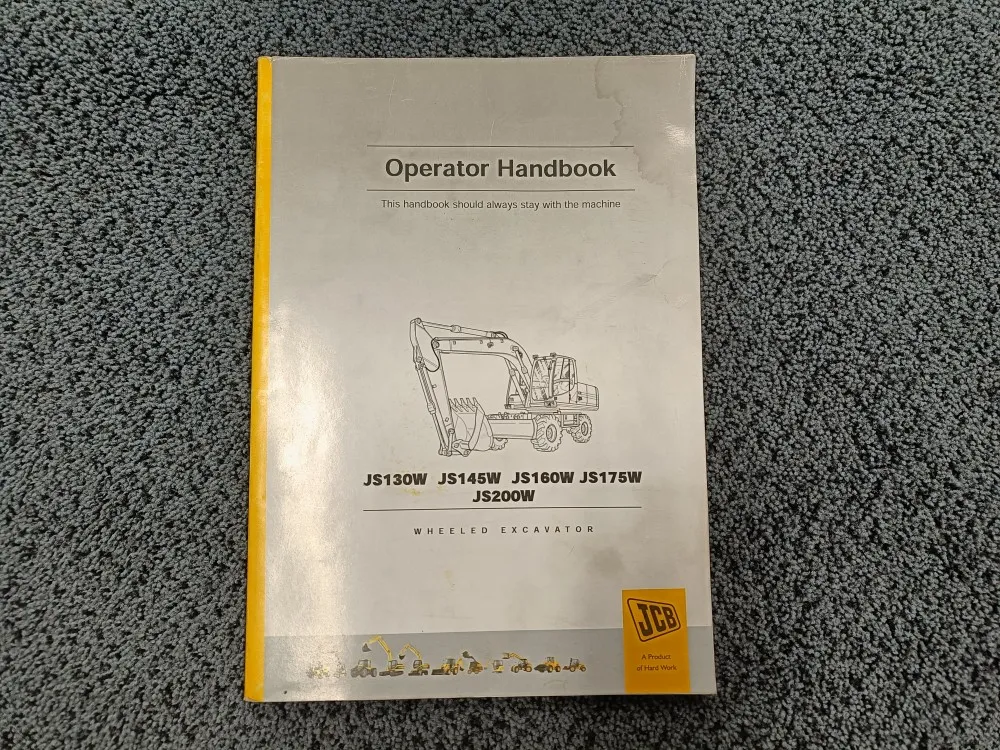 Operator Handbook JS130W, JS145W, JS160W / JS175W ja JS200W ohjekirja, englanninkielinen