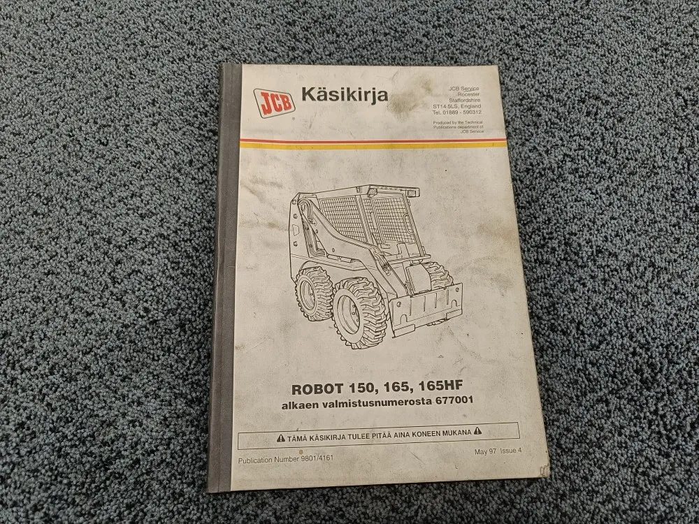 JCB käyttäjän opaskirja Robot 150, 165,165HF / Alkaen valmistenumerosta 677001