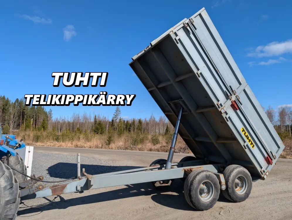 Tuhti 9000kg telikippikärry / 100HL, peltilaidat, katso video!