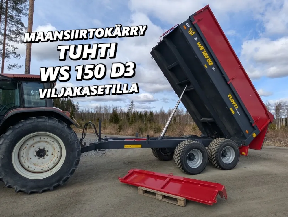 Tuhti WS150 D3 maansiirtokärry viljakasetilla / tilavuus 175HL, uudenveroinen paketti
