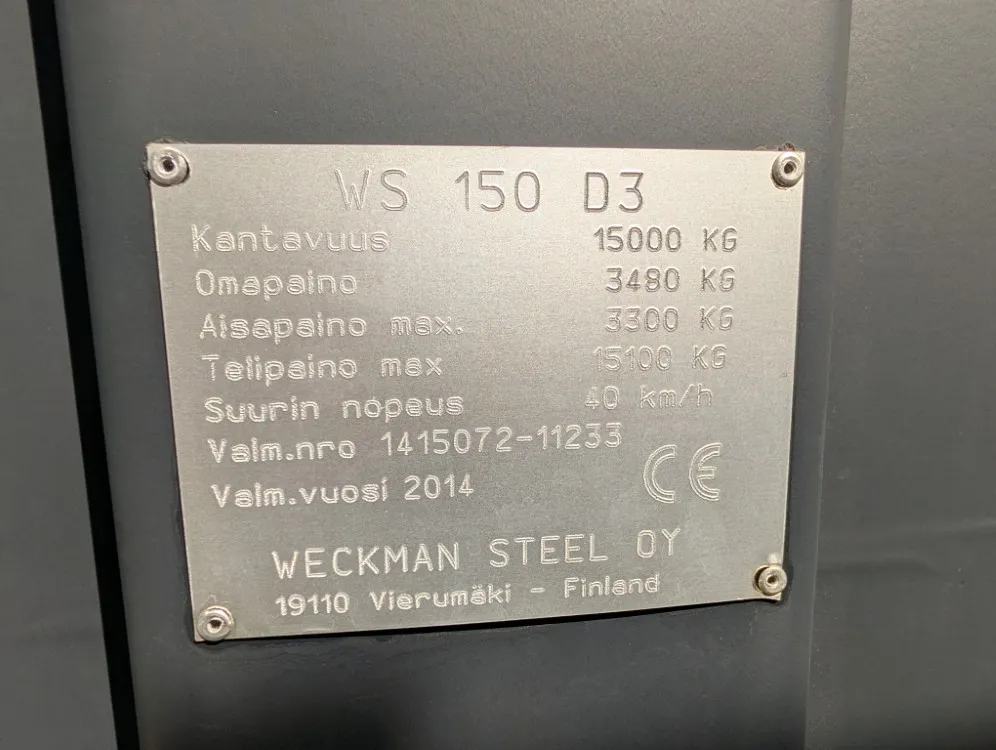 Tuhti WS150 D3 maansiirtokärry viljakasetilla / tilavuus 175HL, uudenveroinen paketti