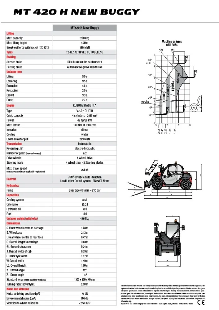 Manitou 420H kurottaja / Hienokuntoinen vähän ajettu kone