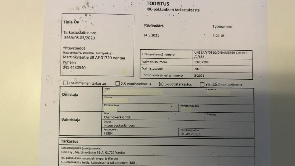 Chemo KS-Mobil 400 / Polttoainesäiliö bensiinille