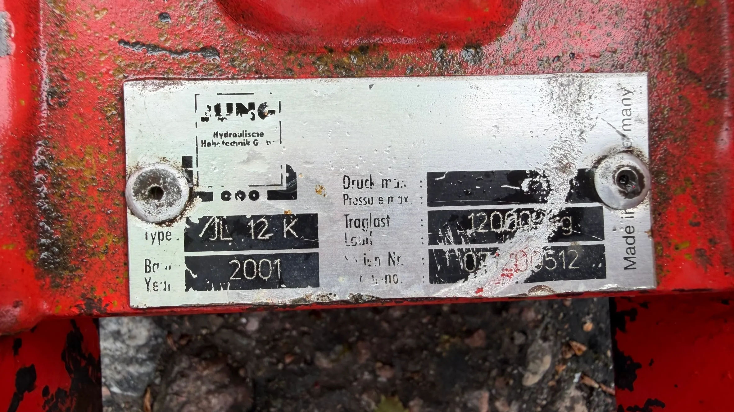Jung JL12K 24 tn Siirtorullat / Haalausyksikkö 24 tn