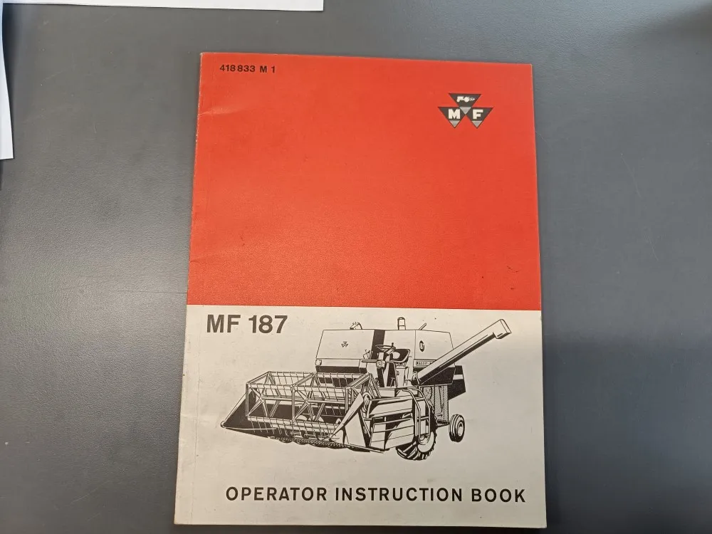 Massey Ferguson 187 / Leikkuupuimurin käyttöohjekirja