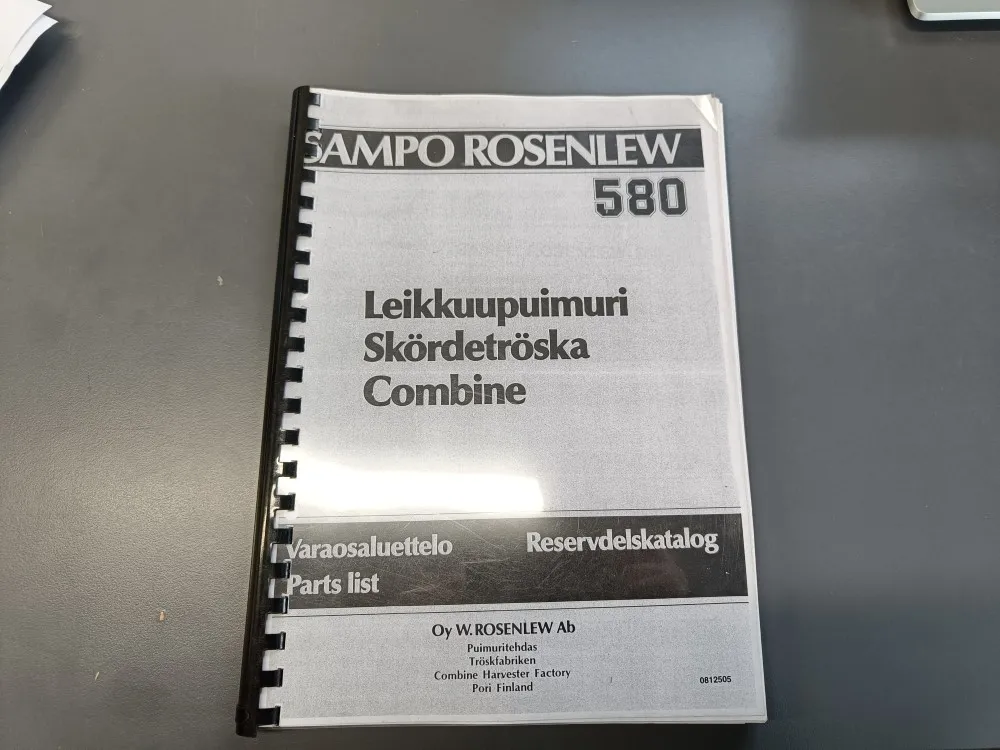Sampo Rosenlew 580 / Leikkuupuimurin varaosaluettelo
