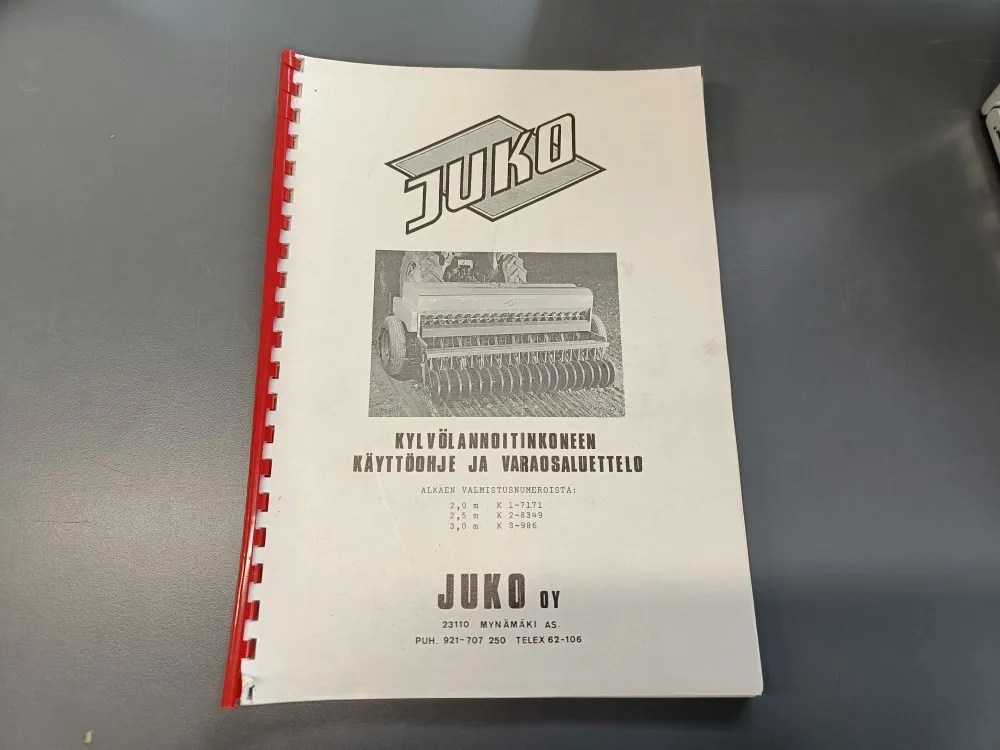 Juko kylvölannoitin / Käyttöohje ja varaosaluettelo